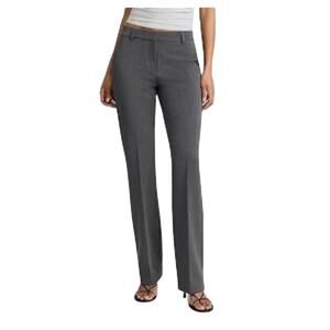 Women's Express Editor Mid Rise Boot Cut Gray Dress Pants